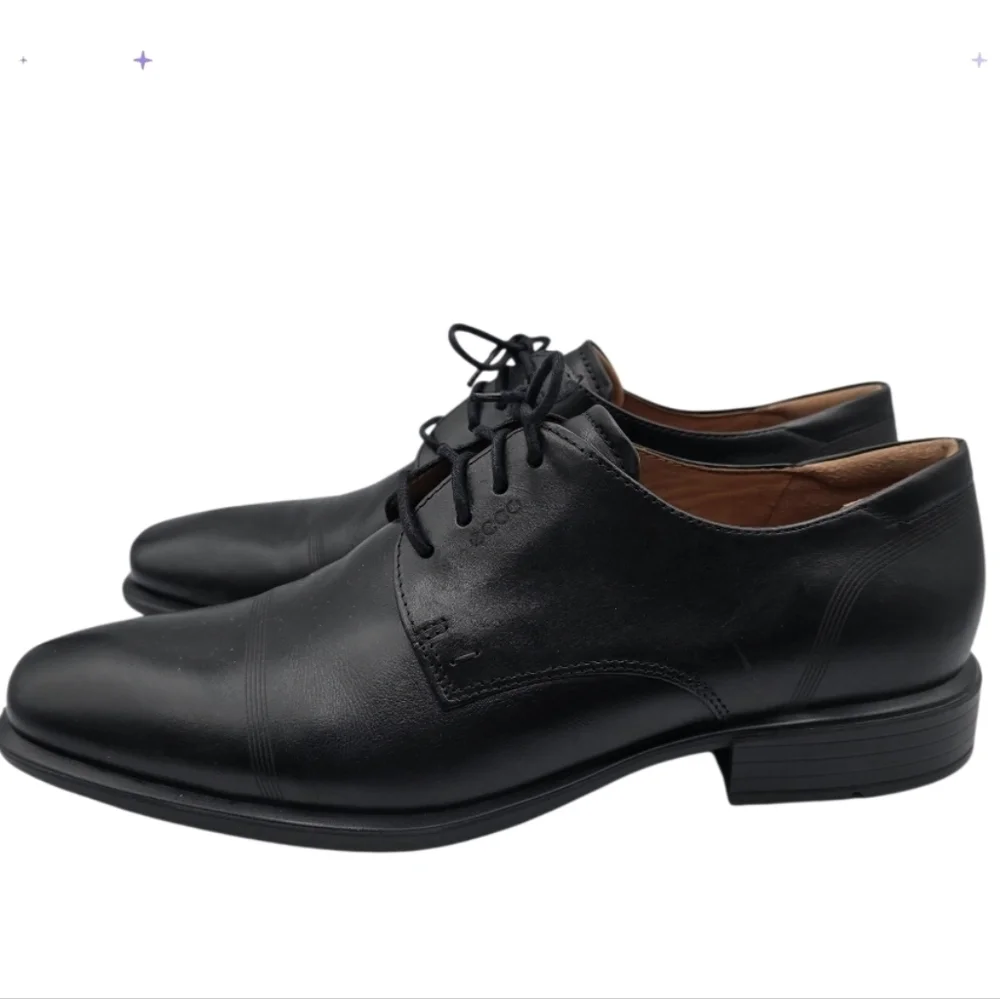 ECCO Mens Cairo Oxford Black Shoes Size 11 Or 11.5 (45) Lace Up Comfort Business
